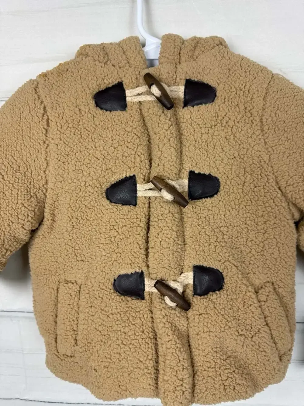 bon bébé Toddler 24M Tan Sherpa Toggle Coat
